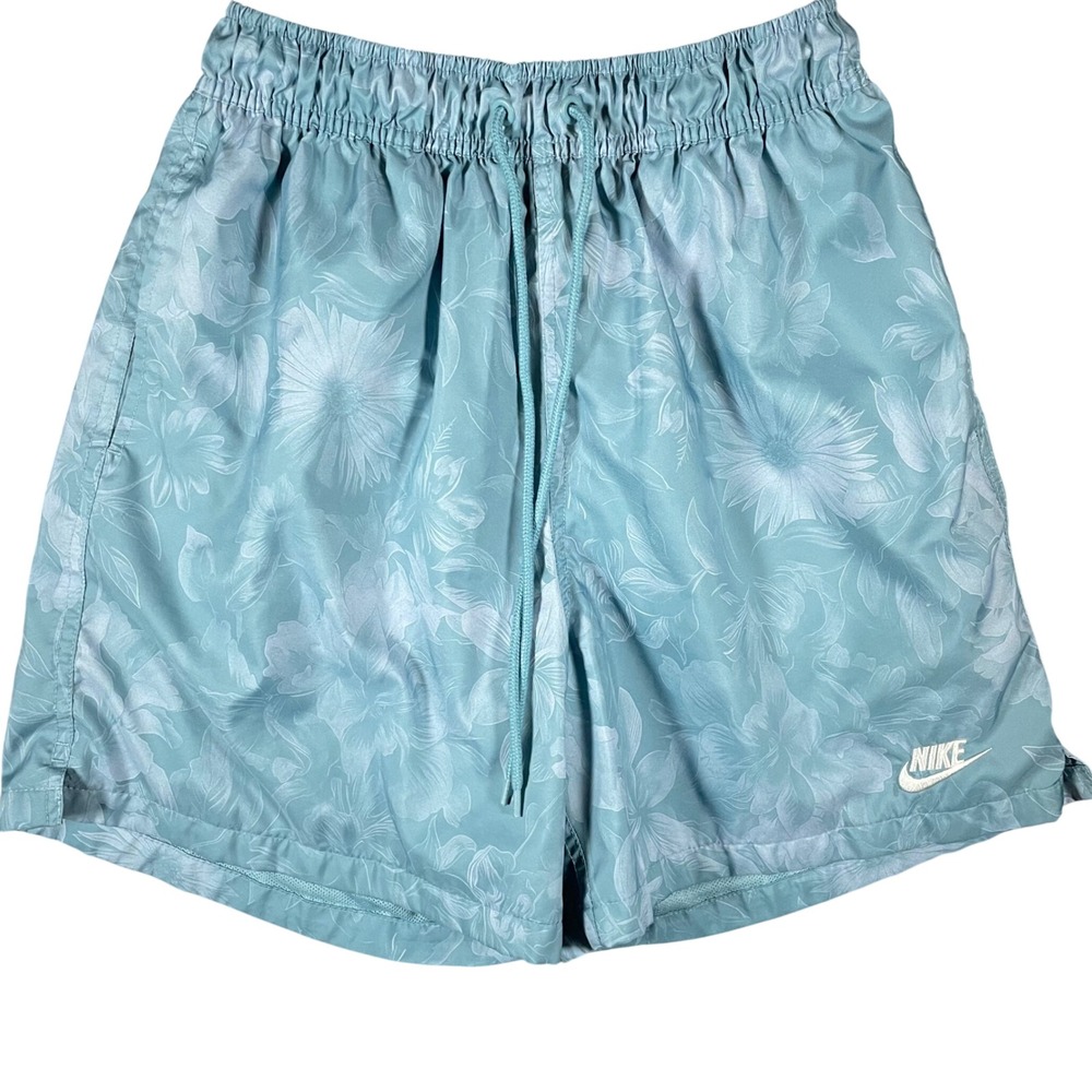 Nike Mens Club Flow Short Small Blue Floral Lined Elastic Waist Casual Summer